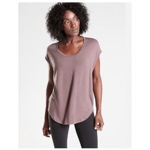 Athleta Cloudlight Stratus Tee Mauve Size Small Modal Soft Lightweight Yoga Top
